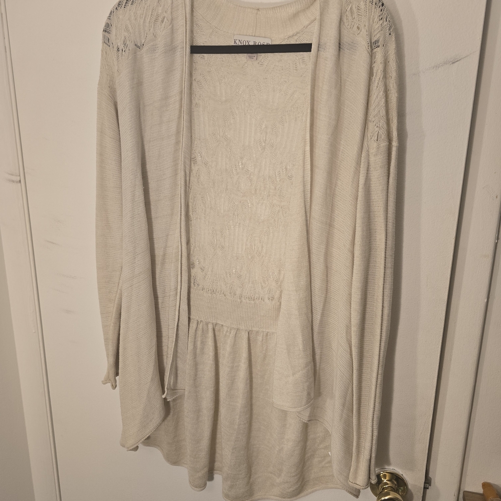 Knox Rose Cream Open-Front Cardigan